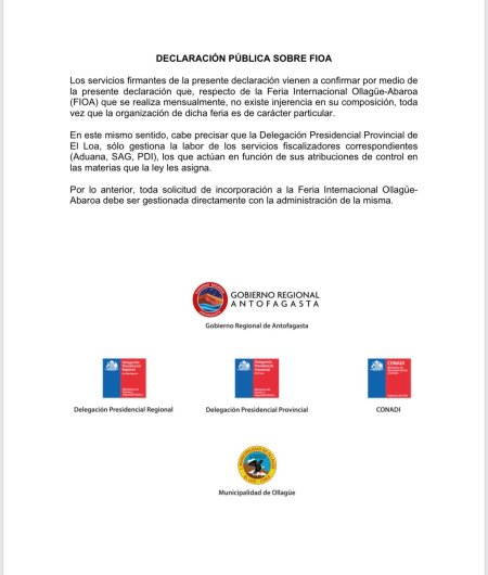 Declaración Pública sobre FIOA